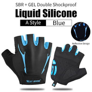 High Elastic Breathable Half Finger Cycling Gloves - Blue Force Sports