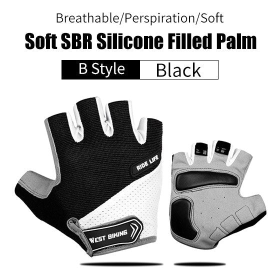 High Elastic Breathable Half Finger Cycling Gloves - Blue Force Sports