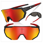 Geometric Design Polarized Cycling Sunglasses - Blue Force Sports