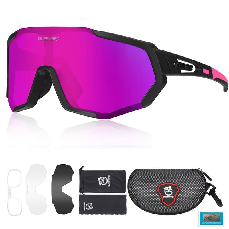 Geometric Design Polarized Cycling Sunglasses - Blue Force Sports