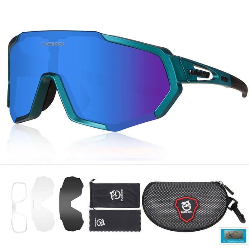 Geometric Design Polarized Cycling Sunglasses - Blue Force Sports