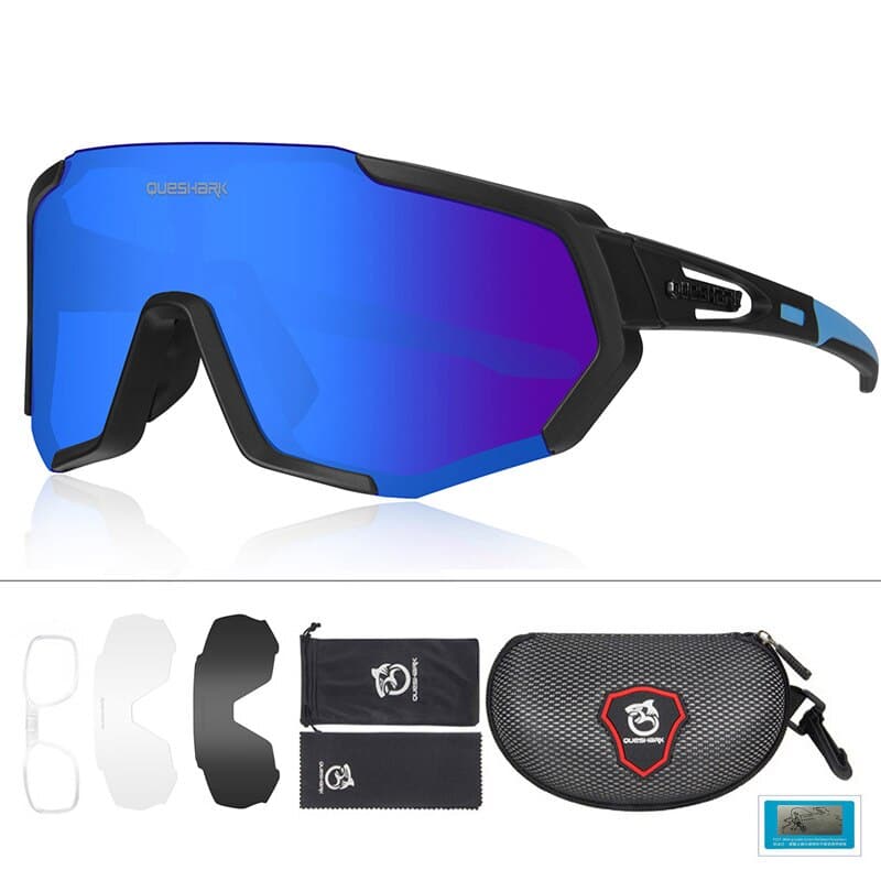 Geometric Design Polarized Cycling Sunglasses - Blue Force Sports