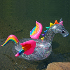 Inflatable Glitter Transparent Unicorn Shaped Water Fun Toy