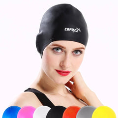 Elastic Silicone Waterproof Swimming Cap - Blue Force Sports