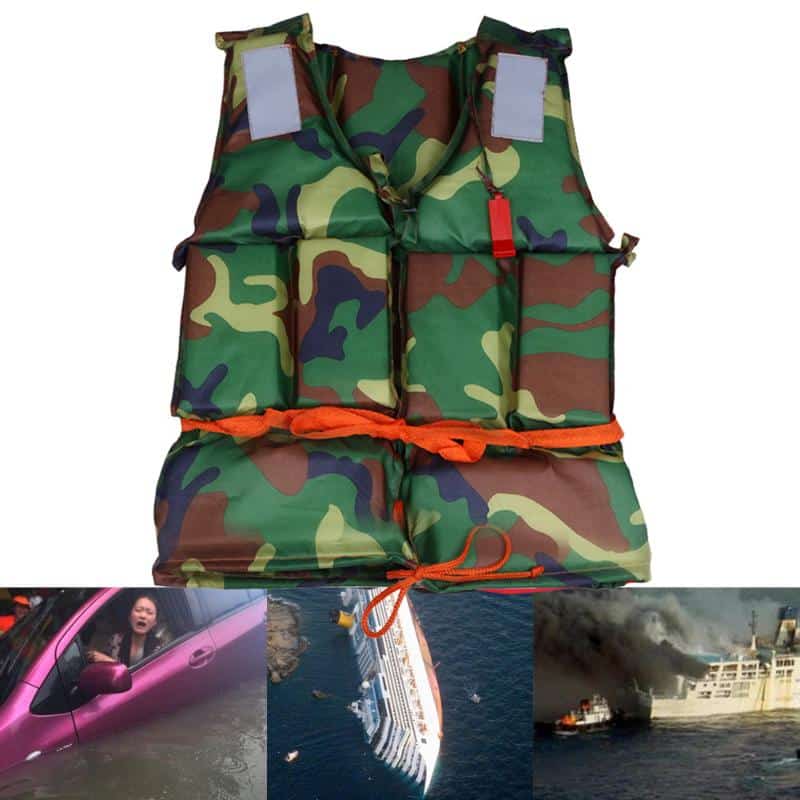 Camouflage Life Vest with Whistle - Blue Force Sports