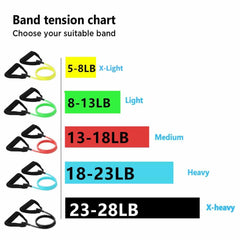 5 Levels Resistance Bands with Handles - Blue Force Sports