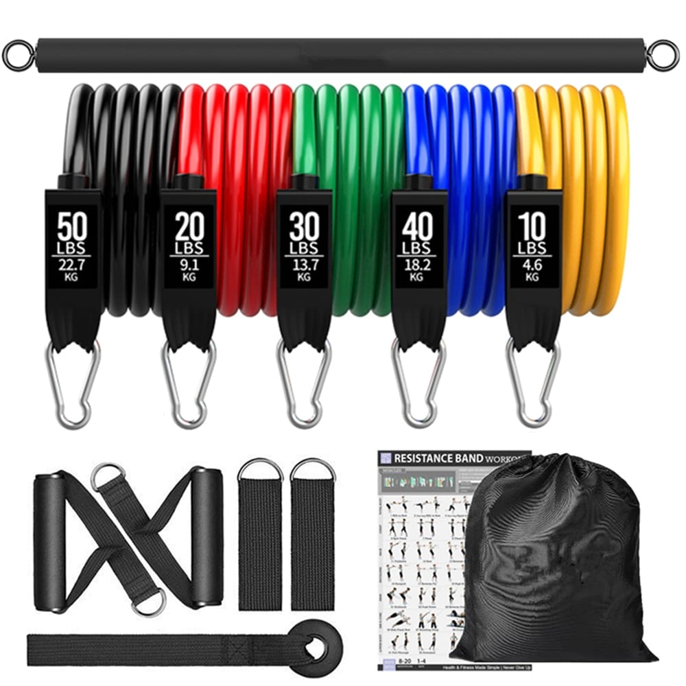 150lb Fitness Resistance Bands Set - Blue Force Sports