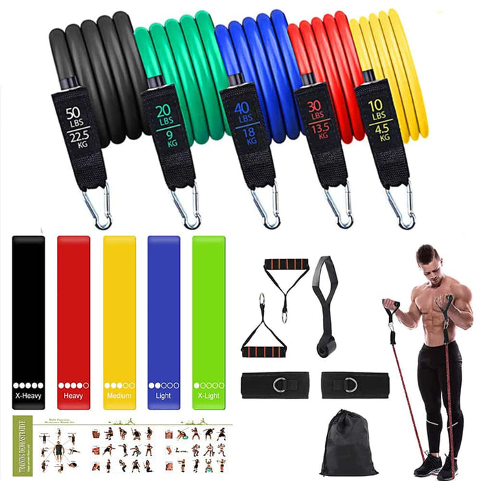 Elastic Resistance Fitness Bands Set - Blue Force Sports