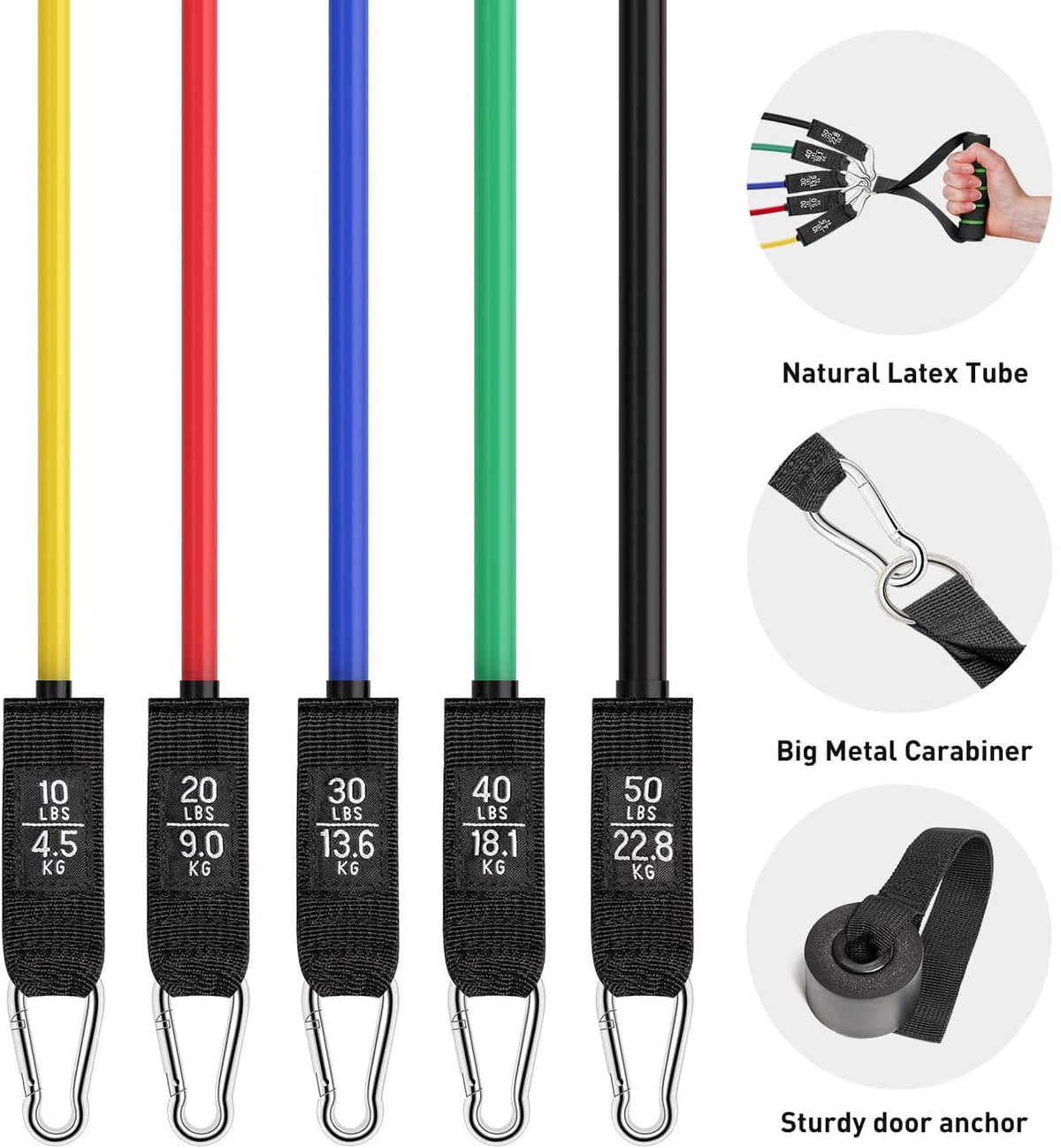 Elastic Resistance Fitness Bands Set - Blue Force Sports