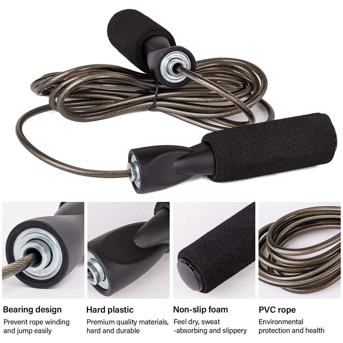 Steel Wire Jump Rope - Blue Force Sports