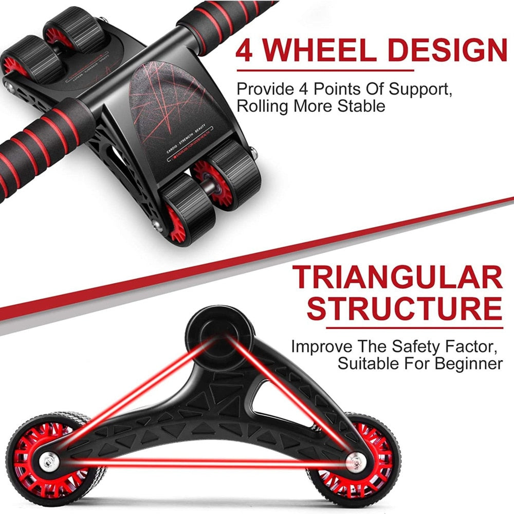 4 Wheels Ab Roller for Core Workout - Blue Force Sports