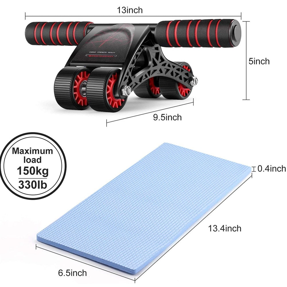 4 Wheels Ab Roller for Core Workout - Blue Force Sports