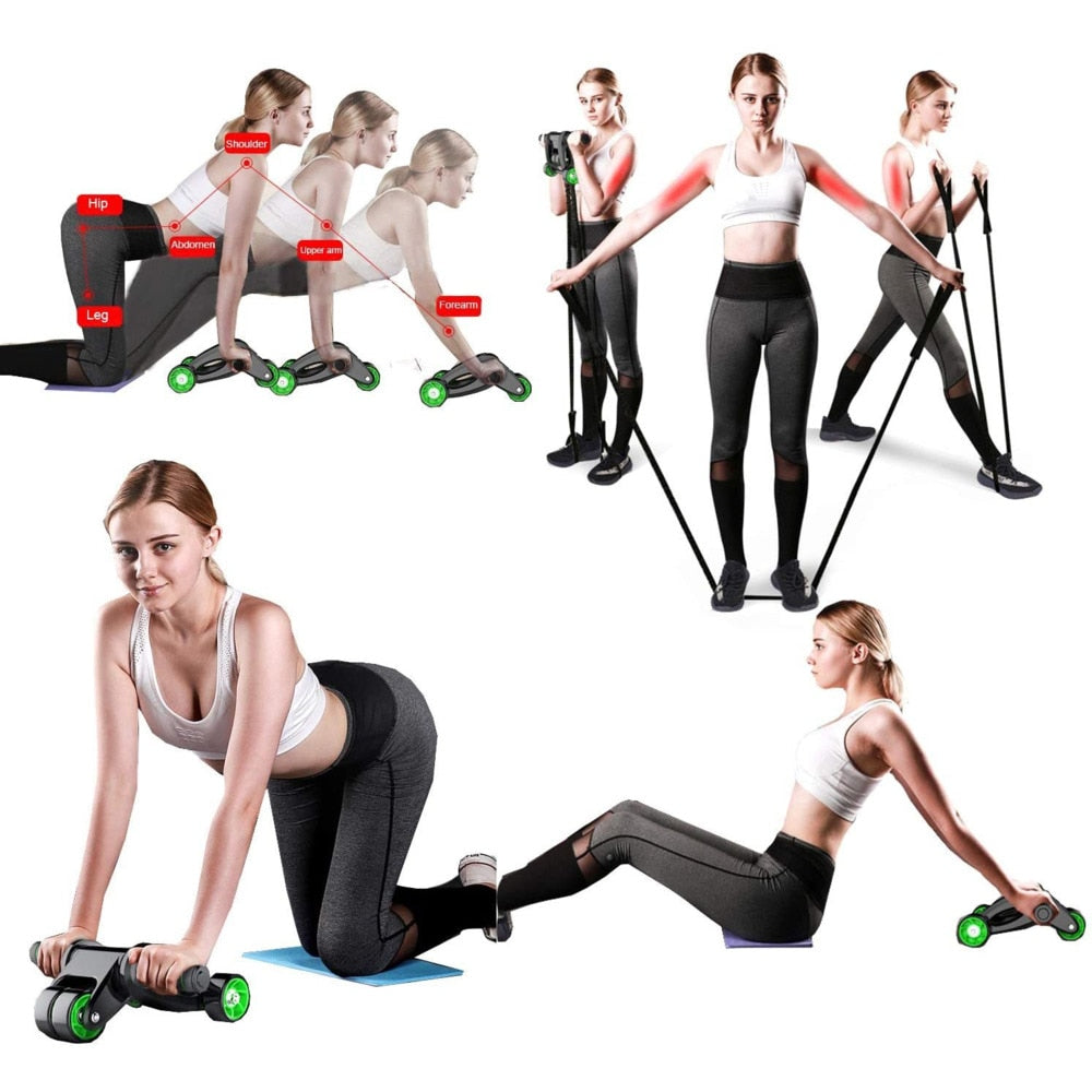 4 Wheels Ab Roller for Core Workout - Blue Force Sports