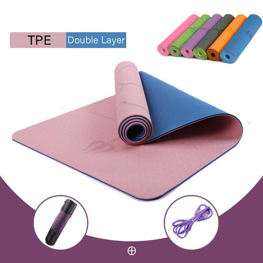 6 mm Two Tone Fitness Mat - Blue Force Sports