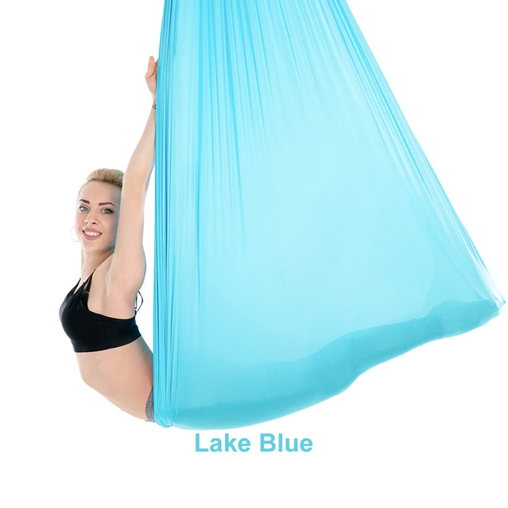 Solid Color Yoga Flying Hammock - Blue Force Sports