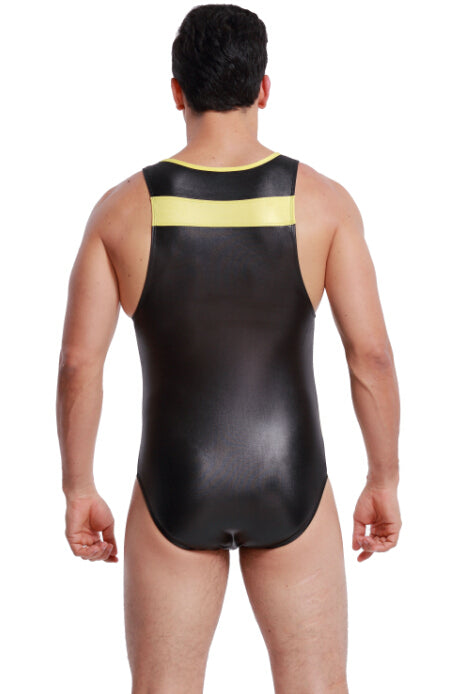 Leather Men's Bodysuit for Sport - Blue Force Sports