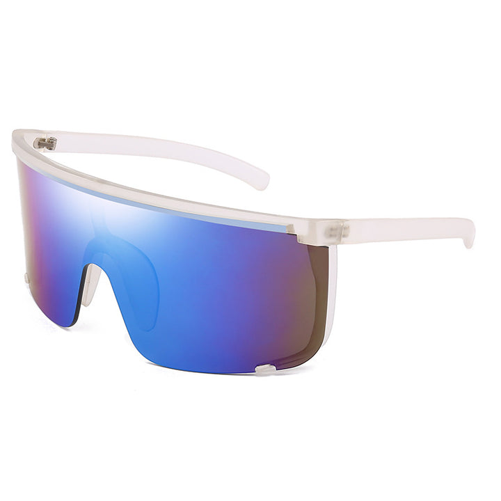 Oversized Mask Shaped Sport Sunglasses - Blue Force Sports