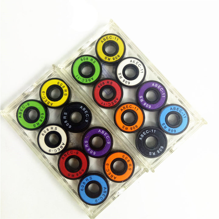 Set of 8 Colorful Bearings for Skateboards - Blue Force Sports