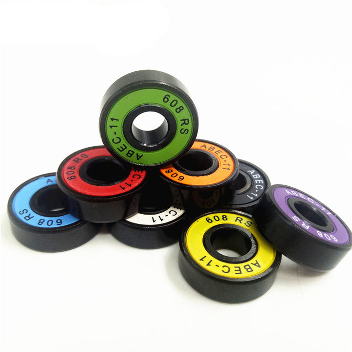 Set of 8 Colorful Bearings for Skateboards - Blue Force Sports