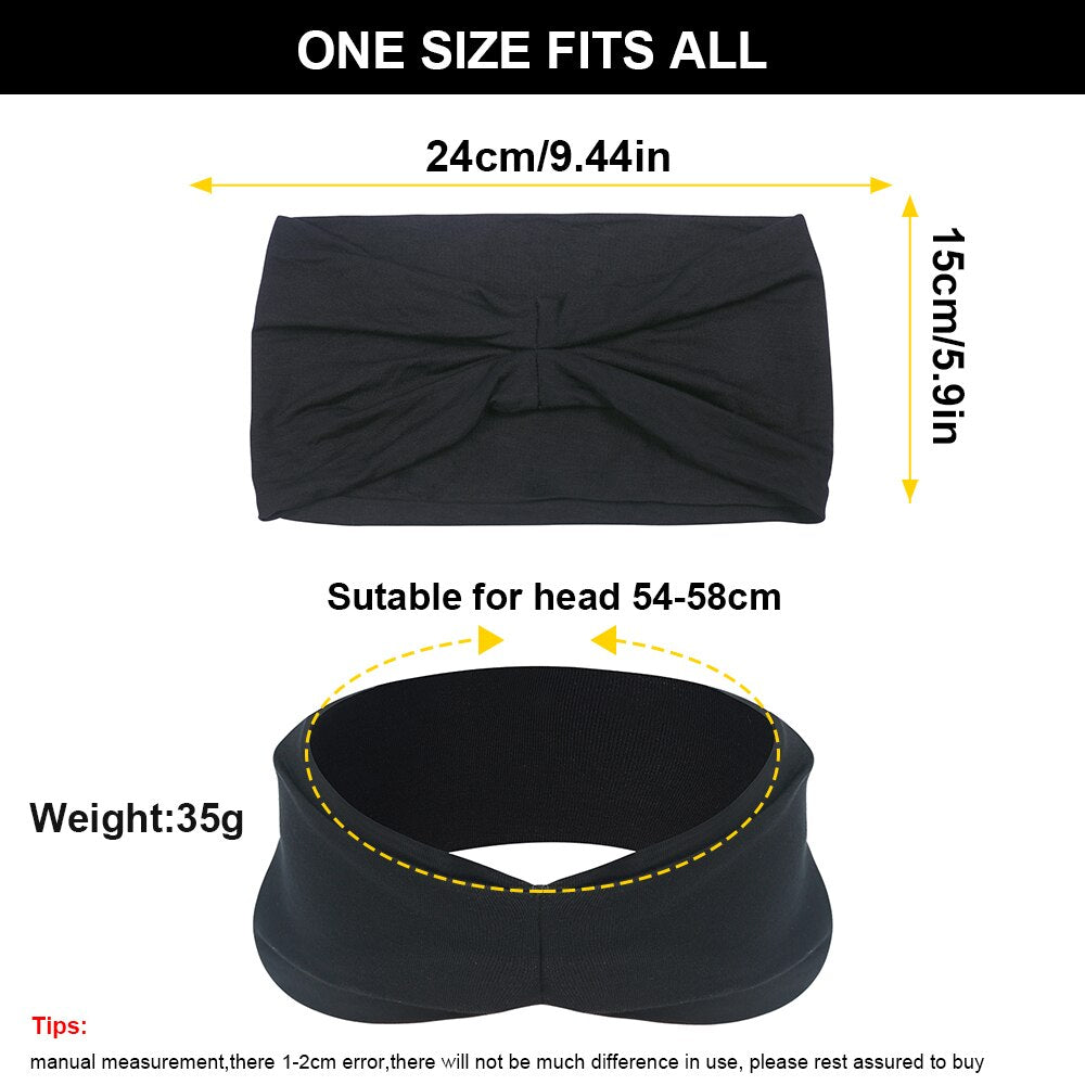 Solid Color Wide Sports Headband - Blue Force Sports