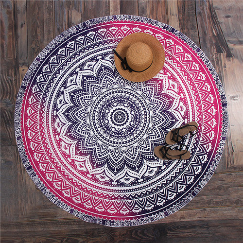 “Peacock” Mandala Throw with Flower Design - Blue Force Sports