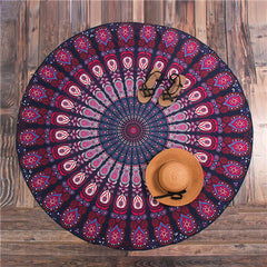 “Peacock” Mandala Throw with Flower Design