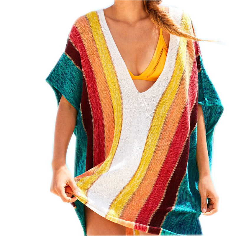 Women's Striped Cover Up - Blue Force Sports