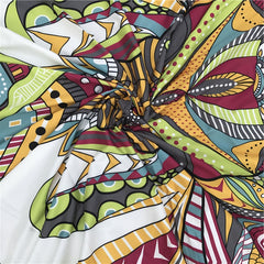 Beach Blanket with Ethnically Stylized Elephant Print