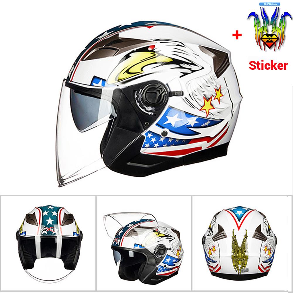 Half Face Motorcycle Helmet - Blue Force Sports