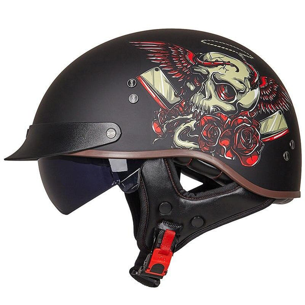 Retro Vintage Moto Helmet - Blue Force Sports