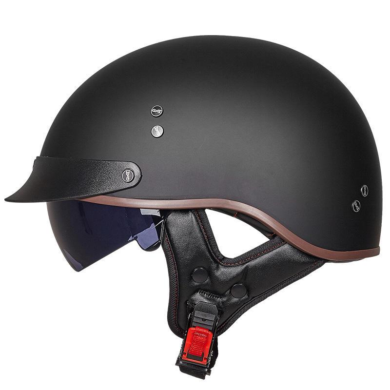 Retro Vintage Moto Helmet - Blue Force Sports
