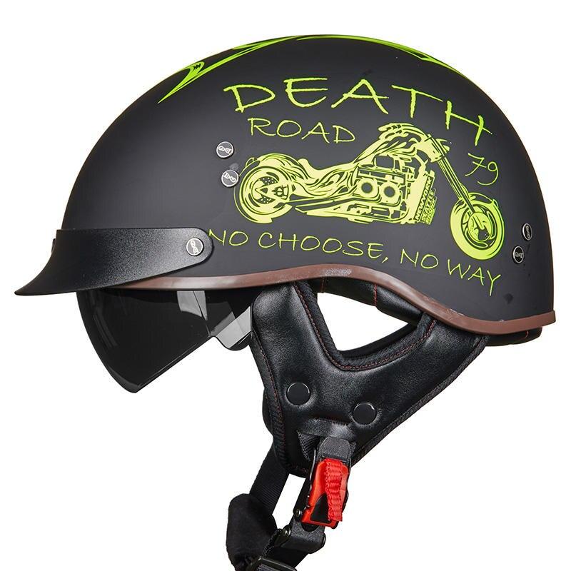 Retro Vintage Moto Helmet - Blue Force Sports