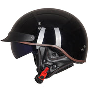 Retro Vintage Moto Helmet - Blue Force Sports