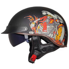Retro Vintage Moto Helmet - Blue Force Sports