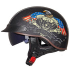 Retro Vintage Moto Helmet - Blue Force Sports