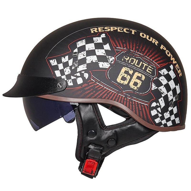 Retro Vintage Moto Helmet - Blue Force Sports