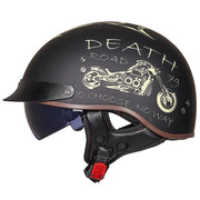 Retro Vintage Moto Helmet - Blue Force Sports