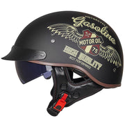 Retro Vintage Moto Helmet - Blue Force Sports
