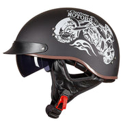 Retro Vintage Moto Helmet - Blue Force Sports