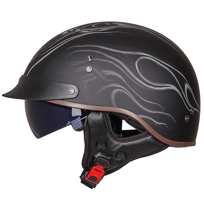 Retro Vintage Moto Helmet - Blue Force Sports