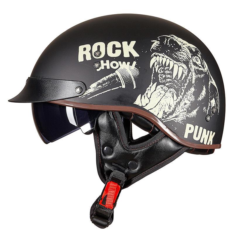 Retro Vintage Moto Helmet - Blue Force Sports