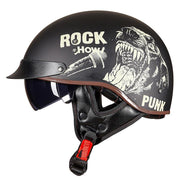 Retro Vintage Moto Helmet - Blue Force Sports