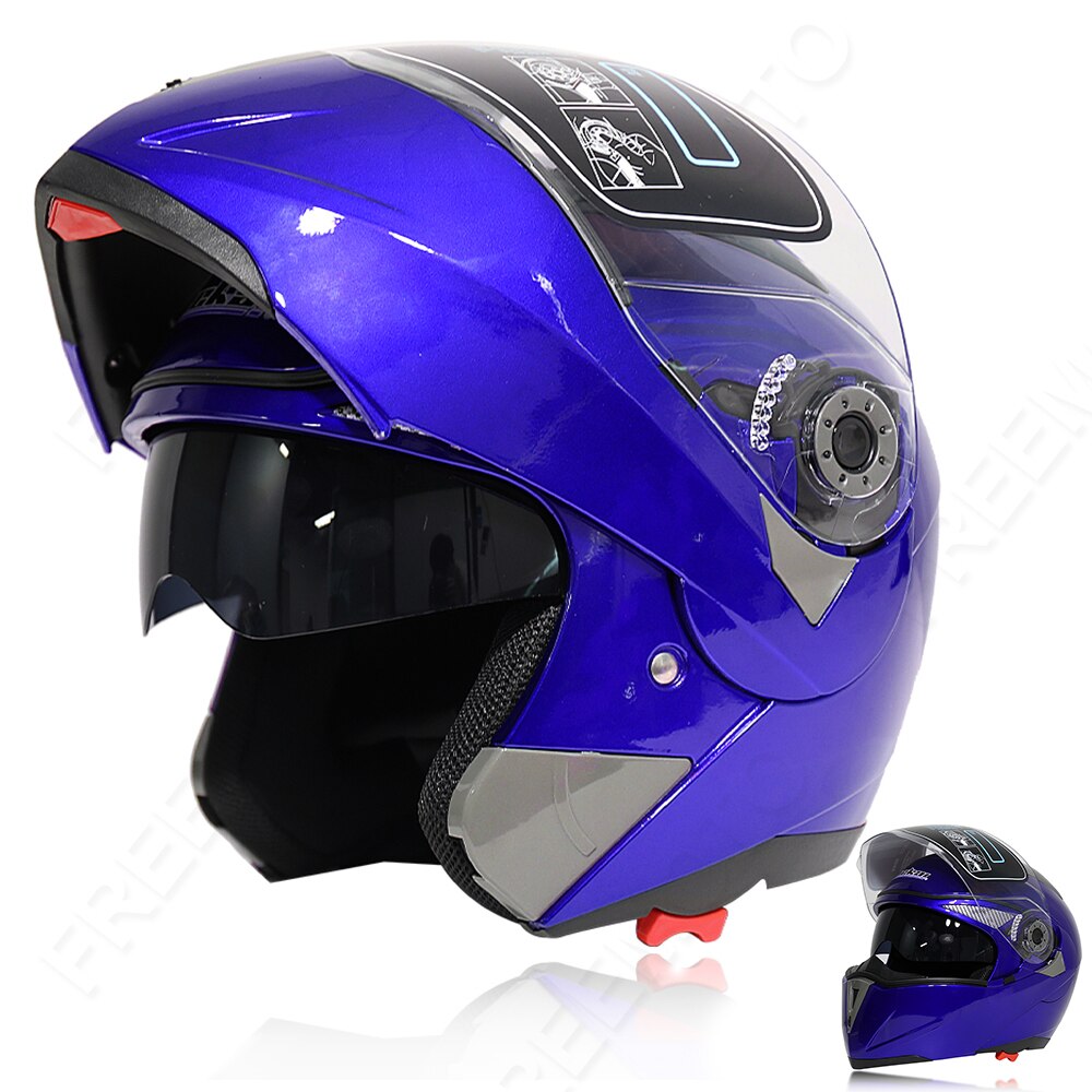 Motorcycle Flip Up Safety Helmet - Blue Force Sports