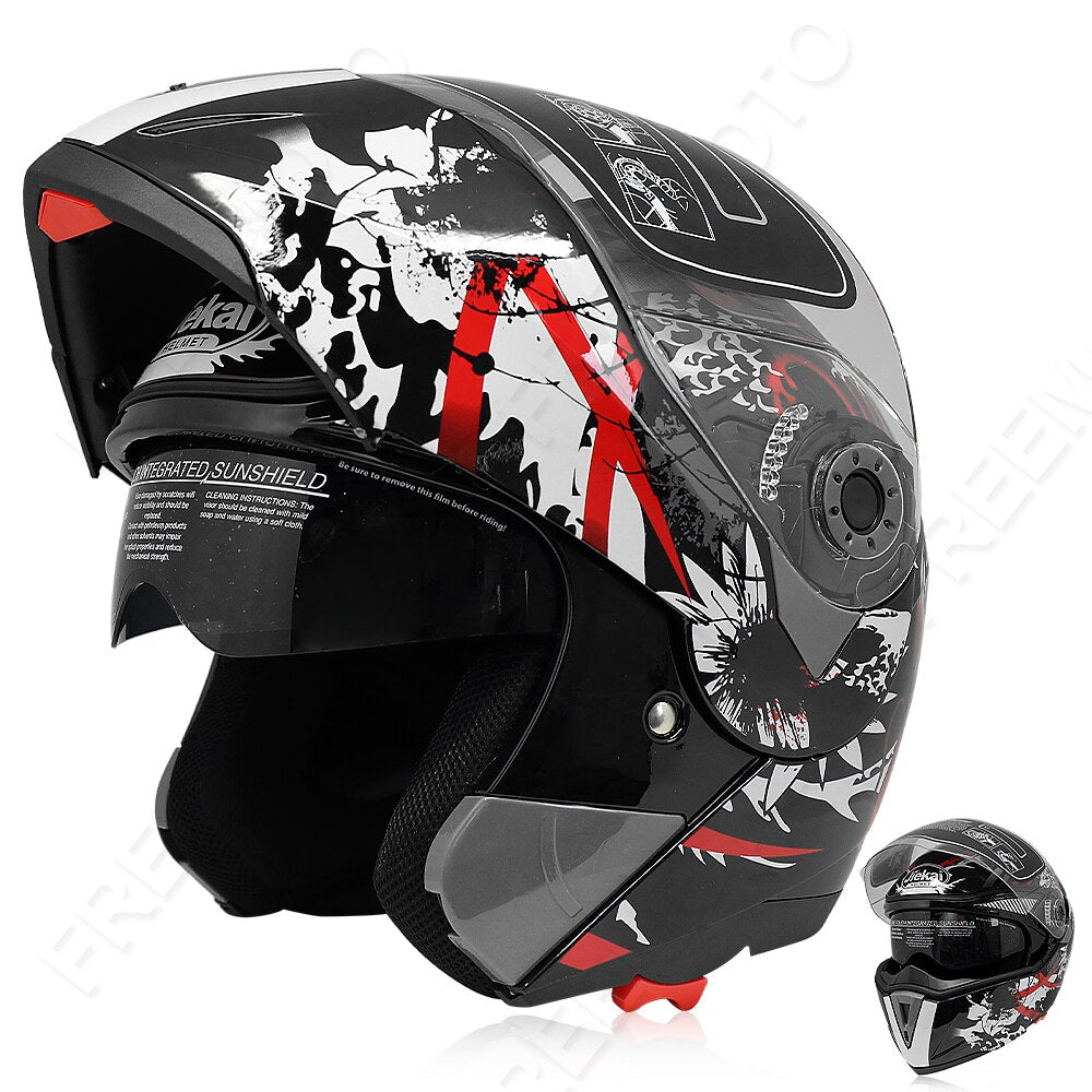Motorcycle Flip Up Safety Helmet - Blue Force Sports