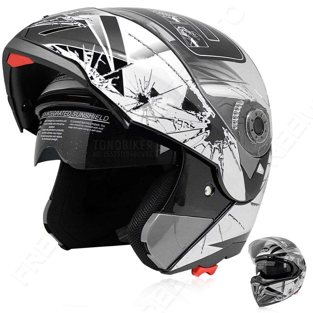 Motorcycle Flip Up Safety Helmet - Blue Force Sports