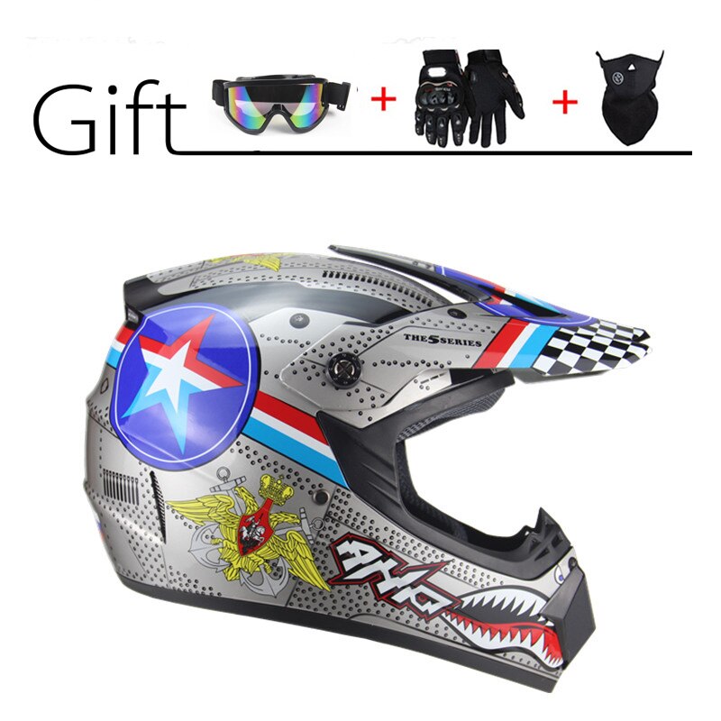 Off-Road Full Face Moto Helmet - Blue Force Sports