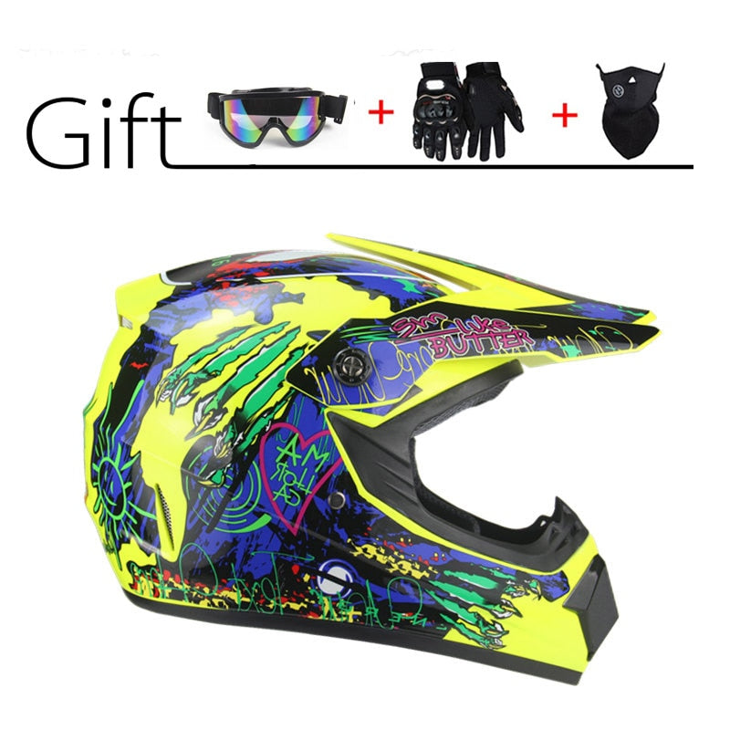 Off-Road Full Face Moto Helmet - Blue Force Sports