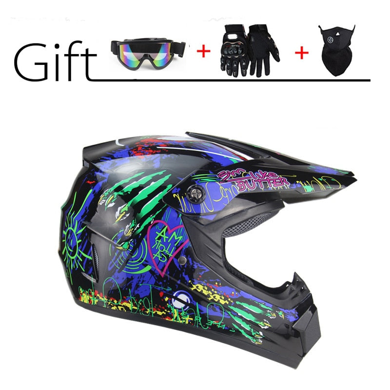 Off-Road Full Face Moto Helmet - Blue Force Sports