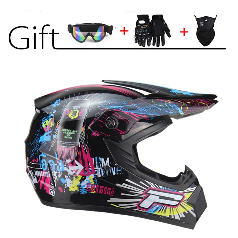 Off-Road Full Face Moto Helmet - Blue Force Sports