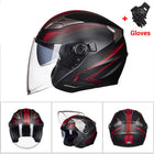 Moto Half Face Double Lens Helmet - Blue Force Sports